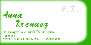 anna krenusz business card